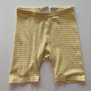 Hanna Andersson 110 Yellow Striped Bike Shorts